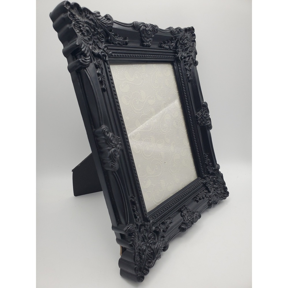 Ornate Gothic Vintage Style Black Plastic Picture Frame
